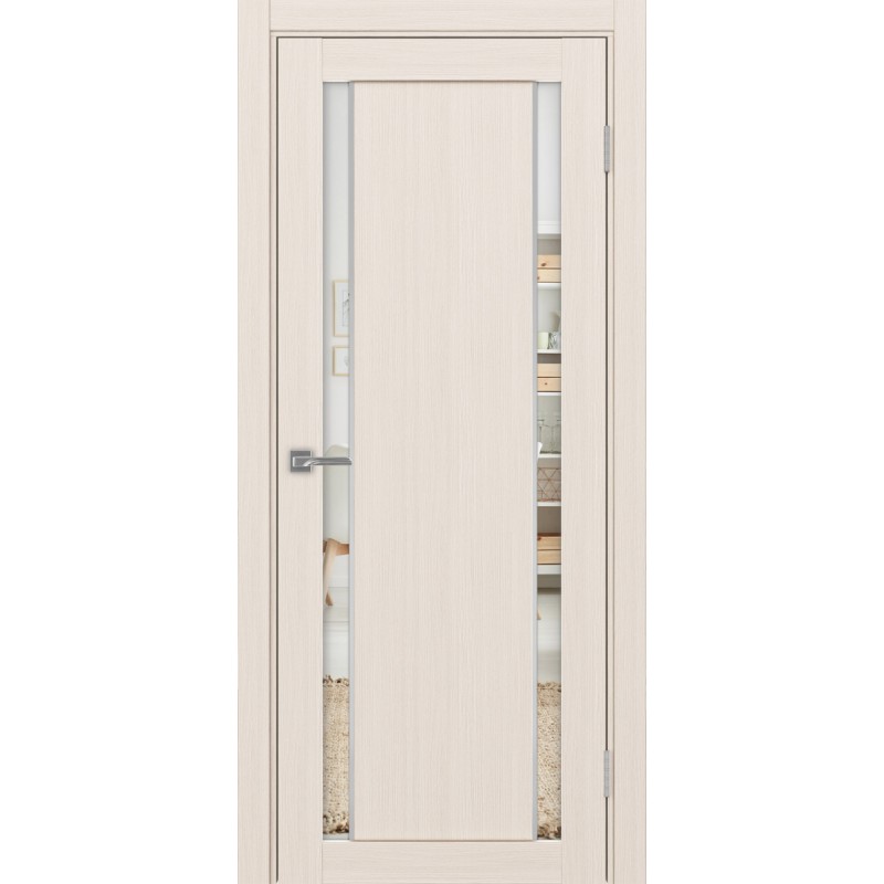 Межкомнатная дверь Турин 522.212 АПП молдинг SC, цвет ясень перламутровый, заполнение Зеркало/Зеркало, размер 200*80 см.