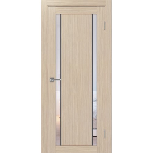 Турин 522АПС.212, цвет Дуб беленый FL, молдинг алюм.чёрн стекло Прозрачное, размер 80*200 см.