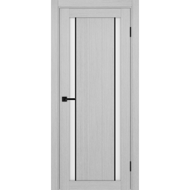 Межкомнатная дверь Турин 522АПС.212, цвет Дуб Серый FL, молдинг алюм.чёрн стекло Мателюкс, размер 80*200 см.