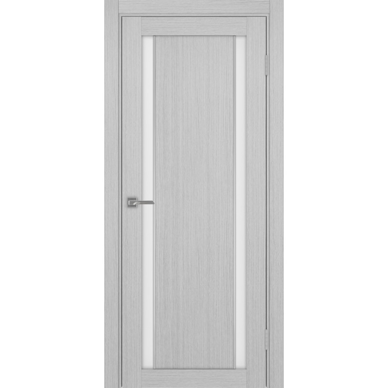 Межкомнатная дверь Турин 522АПС.212, цвет Дуб Серый FL, молдинг алюм.хром стекло Мателюкс, размер 80*200 см.