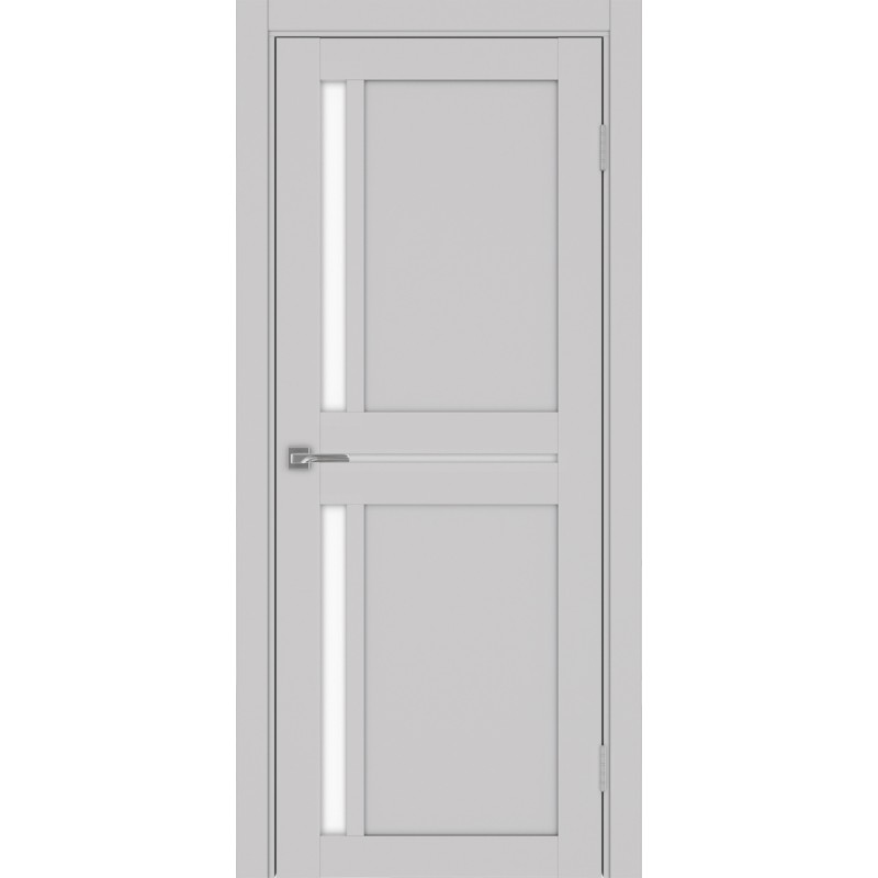 Межкомнатная дверь Турин 523.221, цвет Пепельный стекло LACбелый, размер 80*200 см.