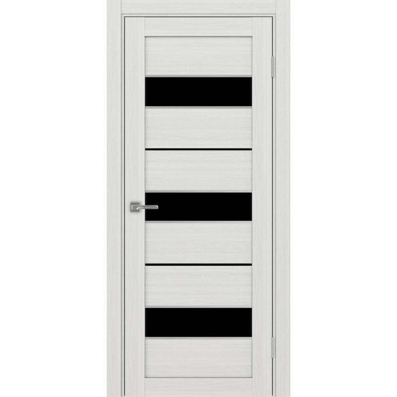 Межкомнатная дверь Турин 526.122 АПП молдинг SC, цвет ясень серебристый, заполнение LACчерный, размер 200*80 см.