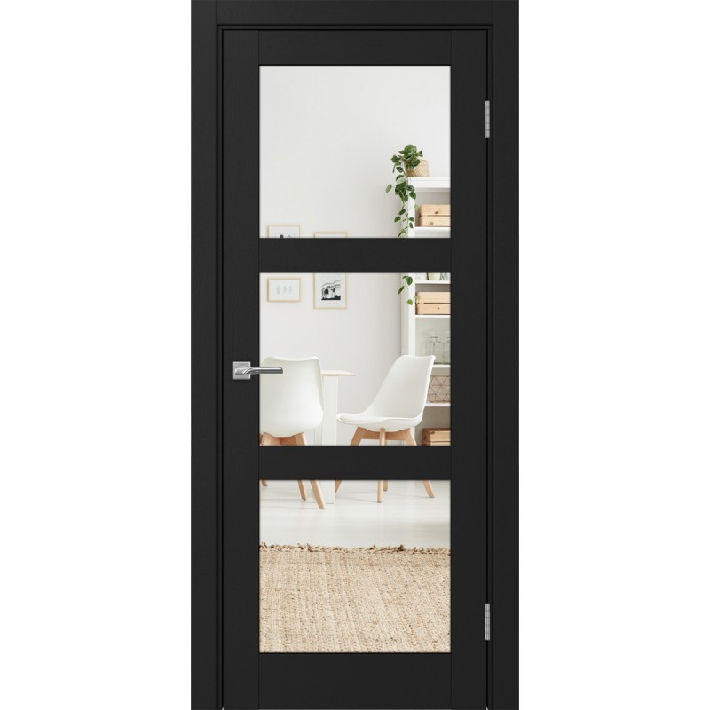 Межкомнатная дверь Турин 530.222, цвет Антрацит стекло Зеркало/Зеркало, размер 80*200 см.