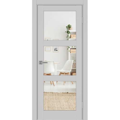 Турин 530.222, цвет пепельный, заполнение Зеркало/Зеркало, размер 200*80 см.