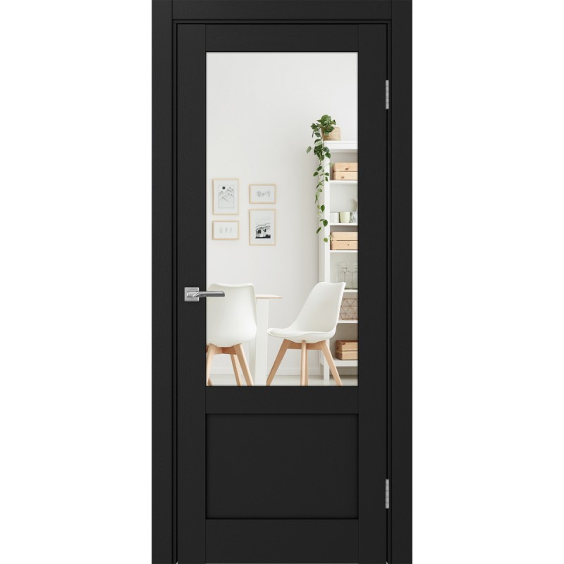 Межкомнатная дверь Турин 540ПФ.21, цвет Антрацит стекло Зеркало/Зеркало, размер 80*200 см.