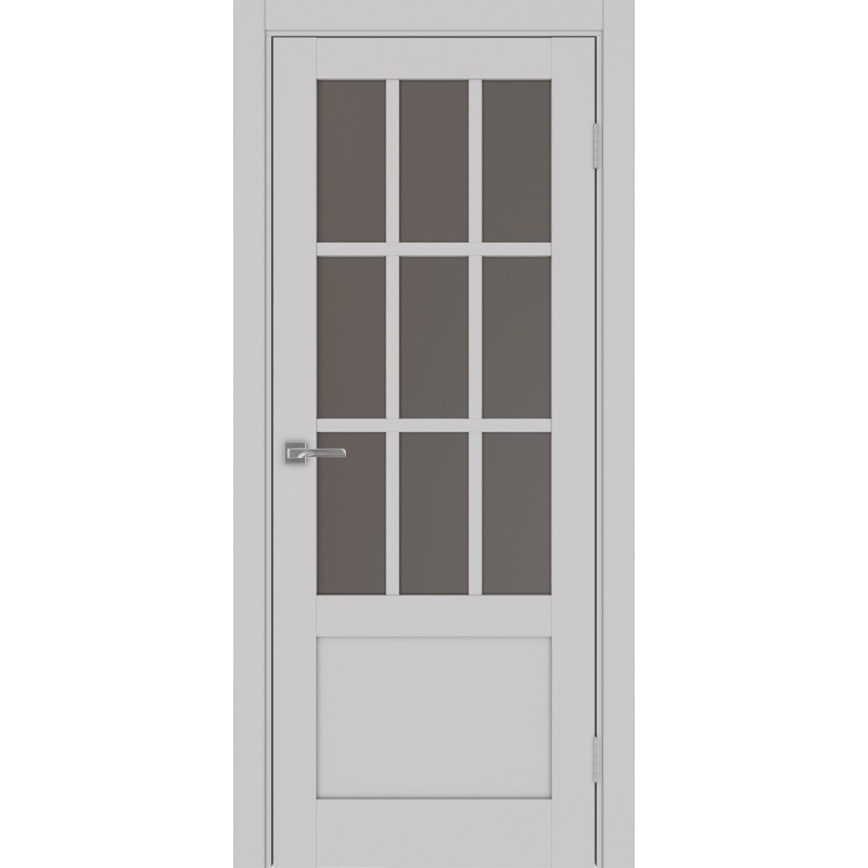 Межкомнатная дверь Турин 542ПФ.2221, цвет пепельный, заполнение Бронза матовое, размер 200*80 см.