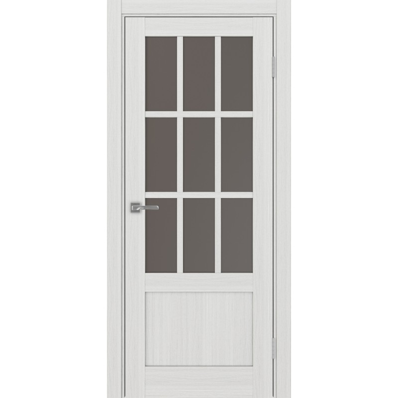 Межкомнатная дверь Турин 542ПФ.2221, цвет ясень серебристый, заполнение Бронза матовое, размер 200*80 см.