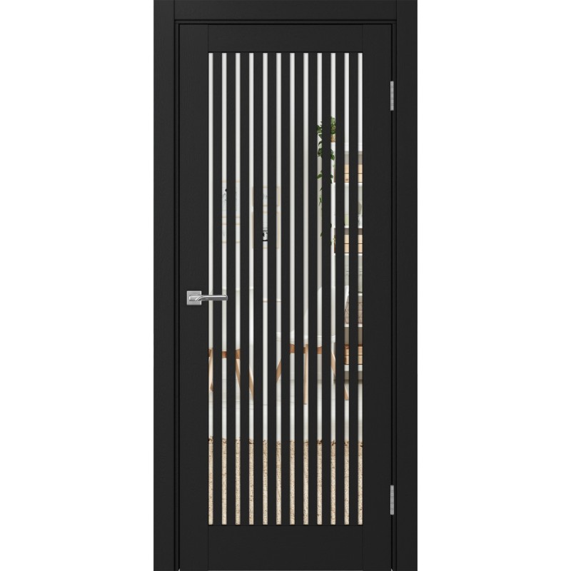 Межкомнатная дверь Турин 543.2, цвет Антрацит стекло Зеркало, размер 80*200 см.