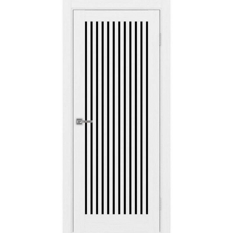 Межкомнатная дверь Турин 543.2, цвет белый лёд, заполнение LACчерный, размер 200*80 см.