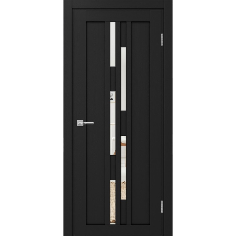 Межкомнатная дверь Турин 551.121, цвет Антрацит стекло Зеркало, размер 80*200 см.