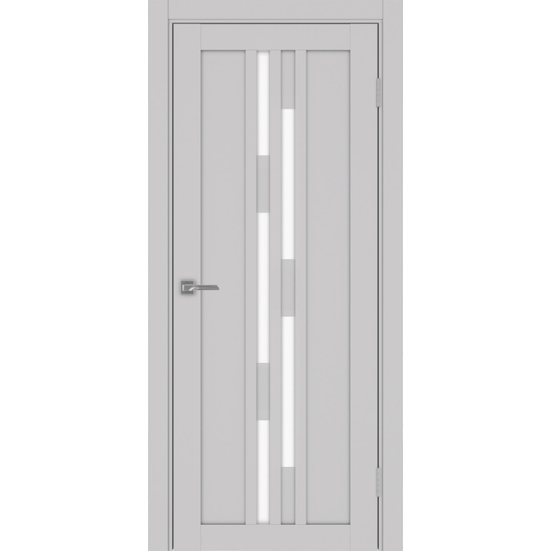 Межкомнатная дверь Турин 551.121, цвет Пепельный стекло LACбелый, размер 80*200 см.