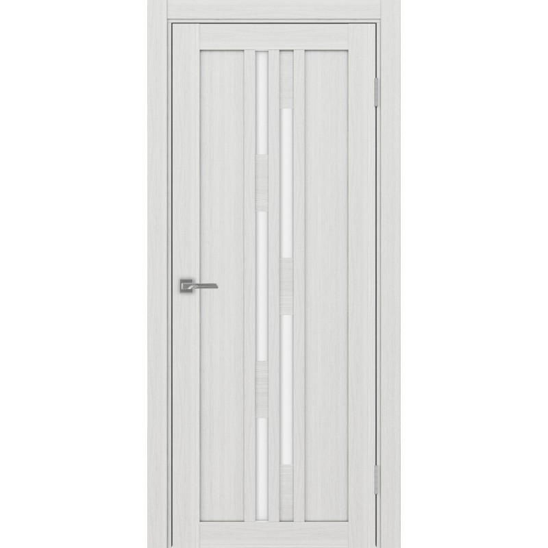 Межкомнатная дверь Турин 551.121, цвет ясень серебристый, заполнение LACбелый, размер 200*80 см.