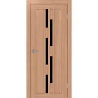 Турин 551.121, цвет ясень тёмный, стекло LACчерный, размер 80*200 см.