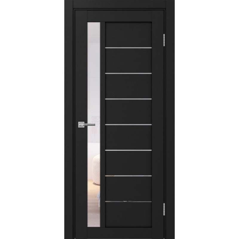 Межкомнатная дверь Турин 554.21, цвет Антрацит стекло Прозрачное, размер 80*200 см.