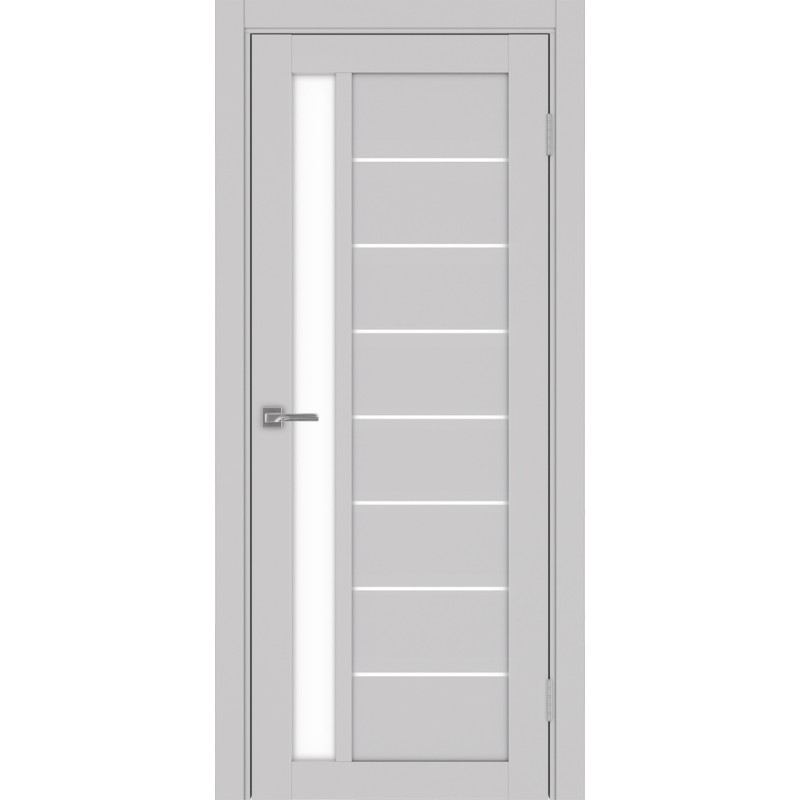 Межкомнатная дверь Турин 554.21, цвет Пепельный стекло LACбелый, размер 80*200 см.