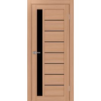 Турин 554.21, цвет ясень тёмный, стекло LACчерный, размер 80*200 см.