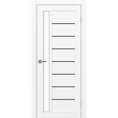 Турин 554АПП.21, цвет Белый снежный молдинг алюм.чёрн стекло LACбелый, размер 80*200 см.