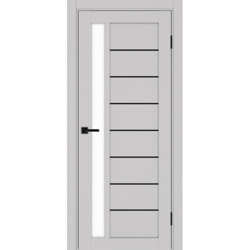 Турин 554АПП.21, цвет Пепельный молдинг алюм.чёрн стекло LACбелый, размер 80*200 см.