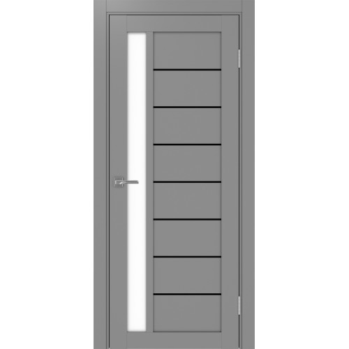 Турин 554АПП.21, цвет Серый молдинг алюм.чёрн стекло LACбелый, размер 80*200 см.