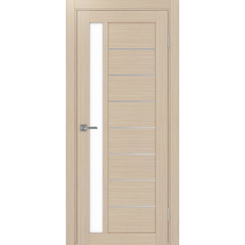 Межкомнатная дверь Турин 554АПП.21, цвет Дуб беленый FL, молдинг алюм.хром стекло LACбелый, размер 80*200 см.