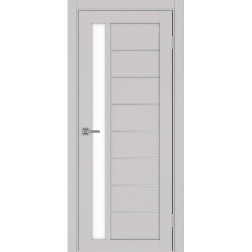 Турин 554АПП.21, цвет Пепельный молдинг алюм.хром стекло LACбелый, размер 80*200 см.