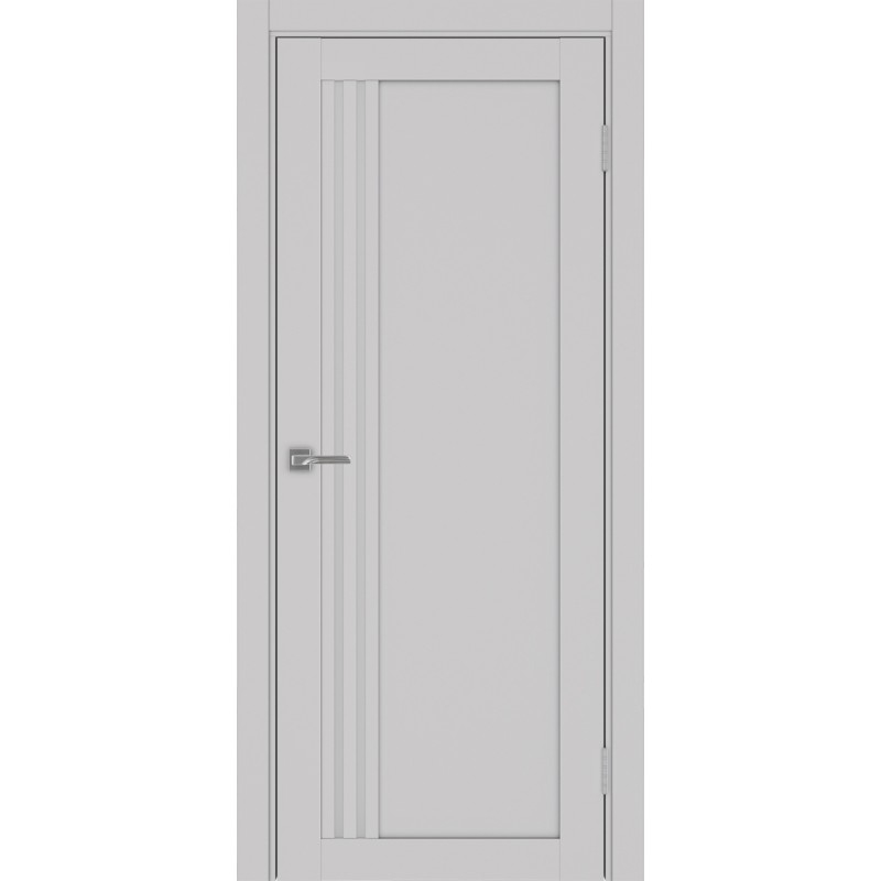 Межкомнатная дверь Турин 555.21, цвет Пепельный стекло LACбелый, размер 80*200 см.