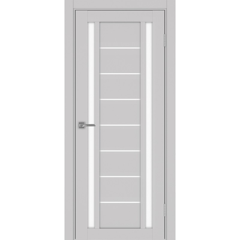 Межкомнатная дверь Турин 558.212, цвет Пепельный стекло LACбелый, размер 80*200 см.