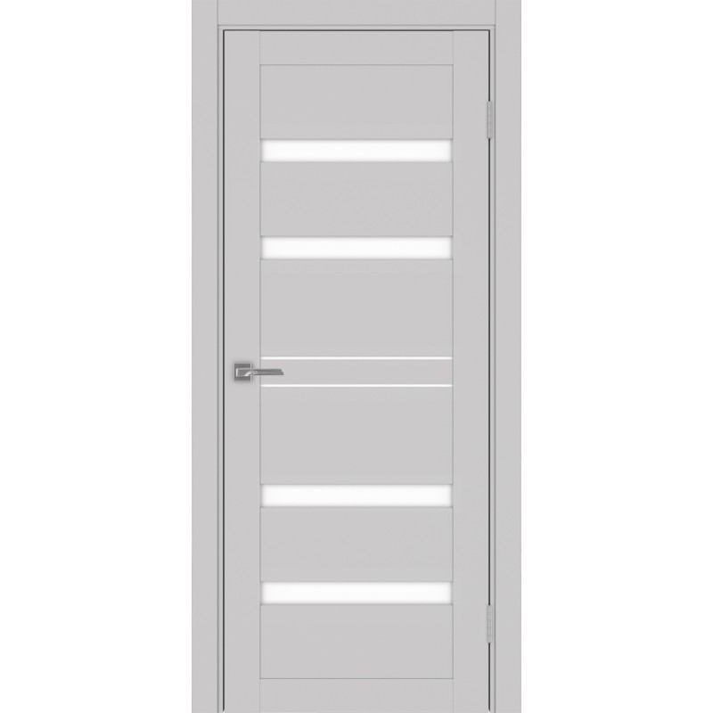 Межкомнатная дверь Турин 561.12, цвет Пепельный стекло LACбелый, размер 80*200 см.