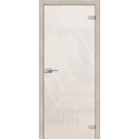 Межкомнатная стеклянная дверь Аврора Белое Сатинато