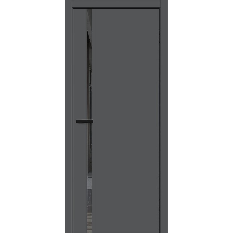 Межкомнатная дверь Браво-0.40 П цвет Stormy Silk, стекло Mirox Grey, покрытие ПЭТ, размер 200*80 см.