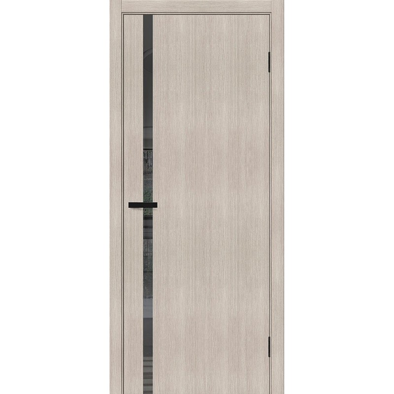 Межкомнатная дверь Браво-1.55 цвет Cappuccino Melinga, стекло Mirox Grey, покрытие Эко-шпон, размер 200*80 см.