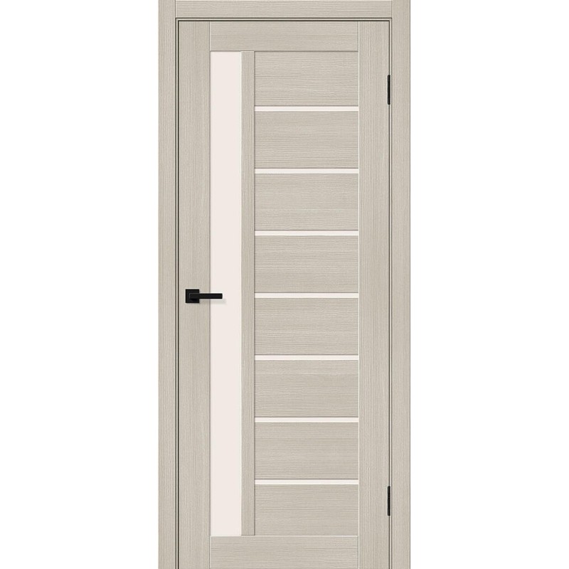 Межкомнатная дверь Браво-27 цвет Cream Melinga, стекло Magic Fog, покрытие Эко-шпон, размер 200*80 см.