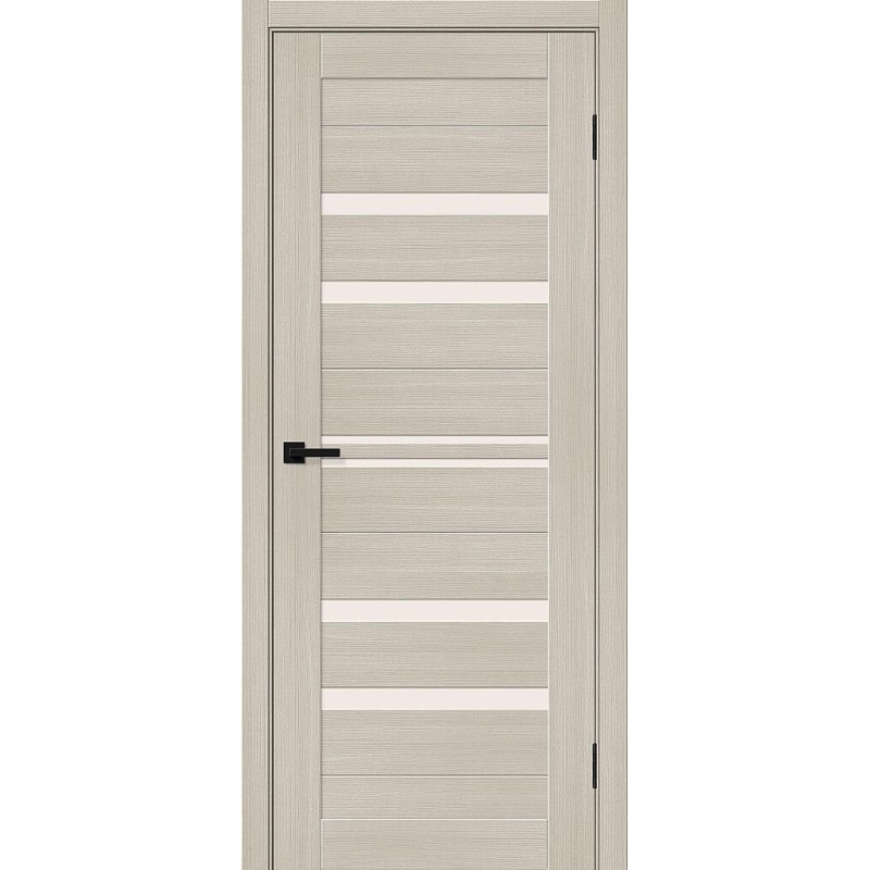 Межкомнатная дверь Браво-30 цвет Cream Melinga, стекло Magic Fog, покрытие Эко-шпон, размер 200*80 см.