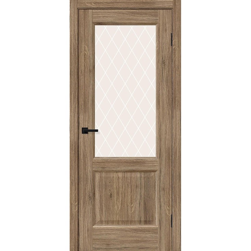 Межкомнатная дверь Неоклассик-33 цвет Original Oak, стекло White Сrystal, покрытие Эко-шпон, размер 200*80 см.