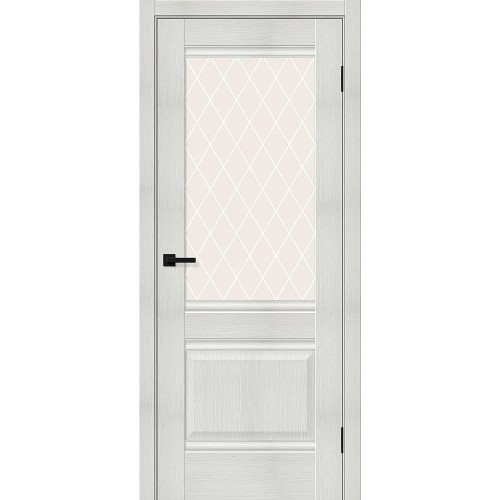 Прима-3 цвет Bianco Melinga, стекло White Сrystal, покрытие Эко-шпон, размер 200*80 см.