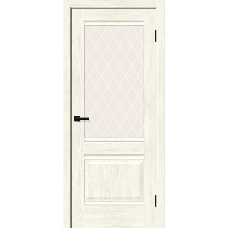 Межкомнатная дверь Прима-3 цвет Nordic Oak, стекло White Сrystal, покрытие Эко-шпон, размер 200*80 см.