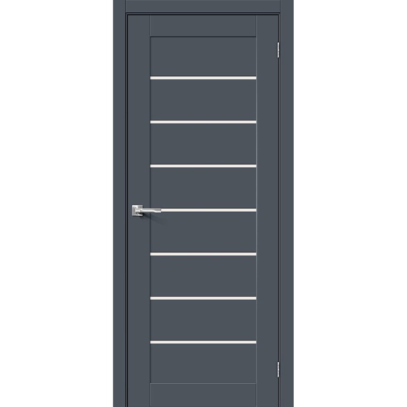 Межкомнатная дверь Браво-22 цвет Stormy Matt, стекло Magic Fog, покрытие Эмалит, размер 200*80 см.