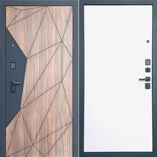 Милан Орех коньяк/Белый (гладкий матовый) 205*96 правая