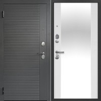 Гарда 7 см 2 МДФ Линии Зеркало Сатин графит / Эмалит Белый 205*86 левая