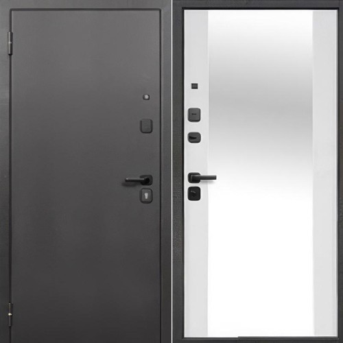 Металлическая Гарда 7 см Зеркало Антик медь / Эмалит Белый 205*86 левая