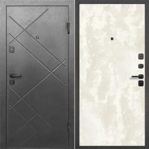 Металлическая Гарда 7 см Штамп Букле Графит / Перламутр 205*96 правая