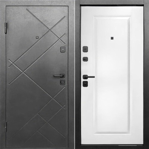 Металлическая Гарда 7 см Штамп Букле Графит / Эмалит Белый 205*86 левая