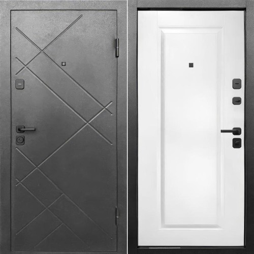 Металлическая Гарда 7 см Штамп Букле Графит / Эмалит Белый 205*96 правая