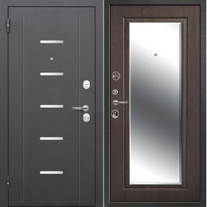 Металлическая Гарда 7,5 см. Зеркало Серебро / Венге 205*86 левая