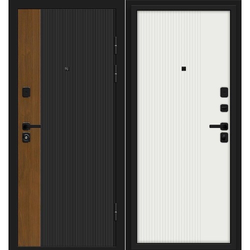 Optim Z-2 Вертикаль Муар черный-Грецкий Орех/Белый 205*86 правая