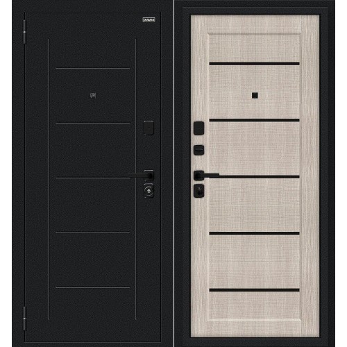 Металлическая Борн/SBlack Букле черное/Cappuccino Melinga 205*86 левая