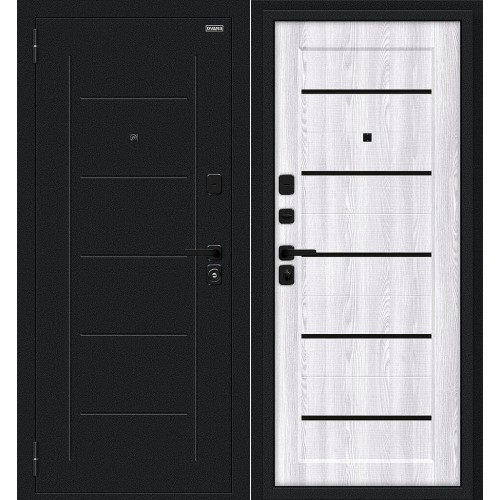Металлическая Борн/SBlack Букле черное/Riviera Ice 205*86 левая