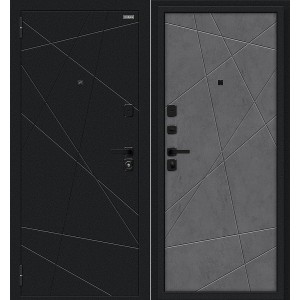 Металлическая Граффити-5/SBlack Букле черное/Slate Art 205*86 левая
