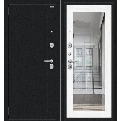 Металлическая Флэш Букле черное/Snow Melinga 205*86 левая