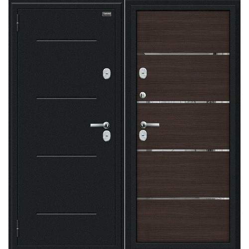 Металлическая Thermo Лайн Букле черное/Wenge Veralinga 205*86 левая Металлическая Thermo Лайн Букле черное/Wenge Veralinga 205*86 левая